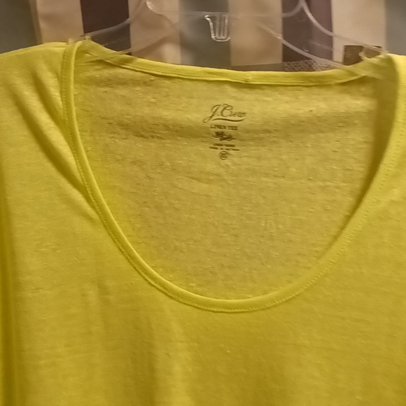 FINAL PRICE NWT J. CREW neon green 100% linen t-shirt Size XS - Picture 5 of 10